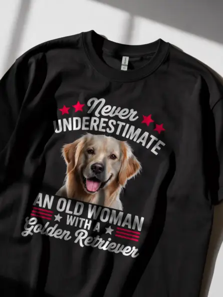Golden Retriever Mom T-Shirt – Bold Patriotic Dog Lover Tee for Women - Image 2