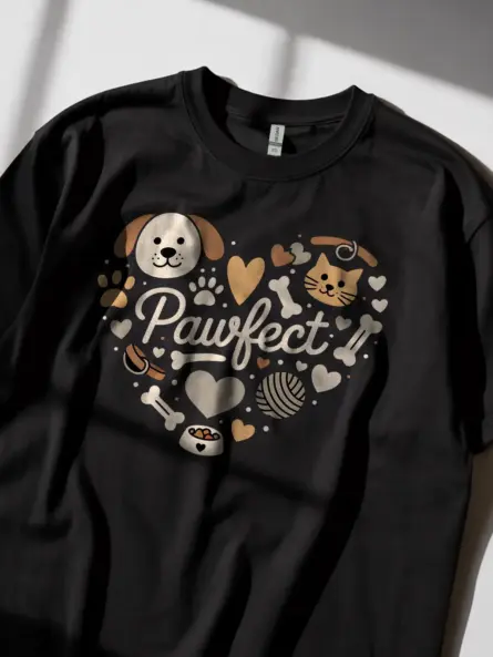 Pawfect Heart Dog Shirt – Cute Pet Lover Gift Tee for Cat & Dog Owners - Image 2