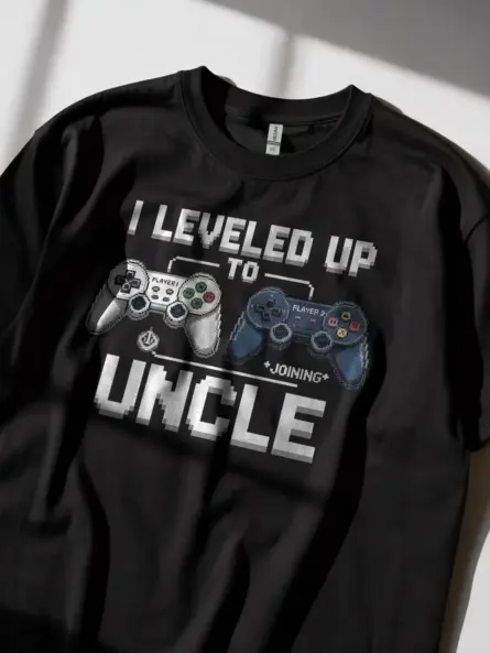 I Leveled Up to Uncle Gamer Uncle T-Shirt - Image 2