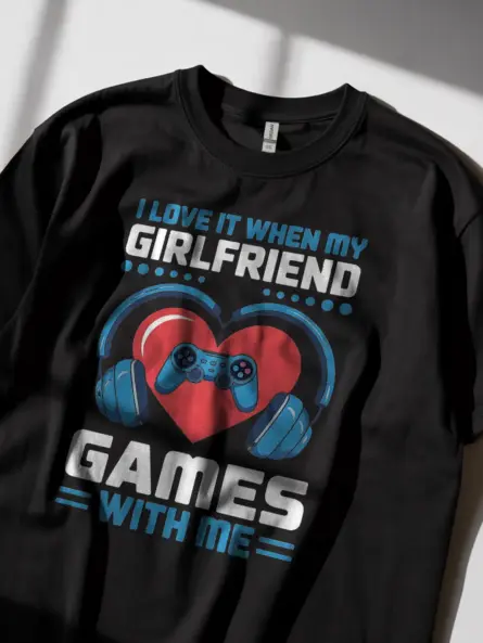 Epic Gamer Girlfriend T-Shirt for Couples – Cute Matching Gaming Apparel - Image 2