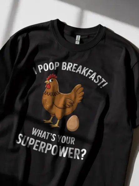 I Poop Breakfast Shirt – Funny Chicken Lover Tee for Backyard Farmers - Image 2