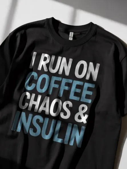 I Run on Coffee and Insulin Shirt – Funny Diabetes Awareness Graphic Tee - Image 5