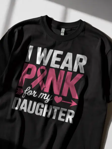 I Wear Pink for My Daughter Shirt – Bold Parent Support Tee - Image 3