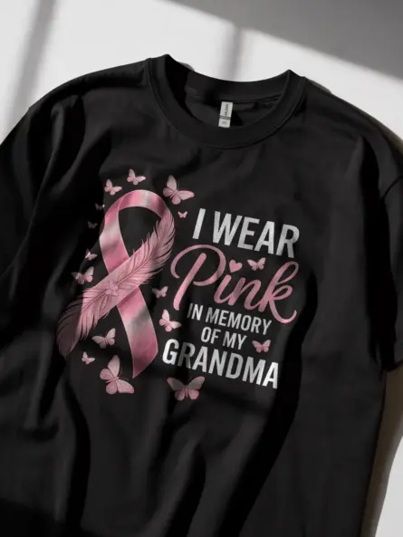 Black lifestyle – Black memorial grandma butterfly shirt worn outdoors