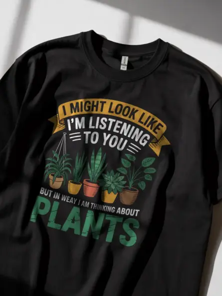 I Might Look Like I’m Listening To You But In My Head I’m Thinking About Plants T-Shirt - Image 3