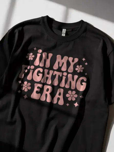 black lifestyle – White retro awareness shirt worn at event