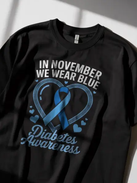 Empowering In November We Wear Blue Shirt – Diabetes Tee - Image 5