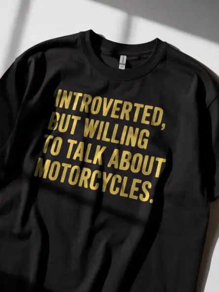 Bold Introvert Motorcycle T-Shirt – Vintage Humor for Bikers - Image 2