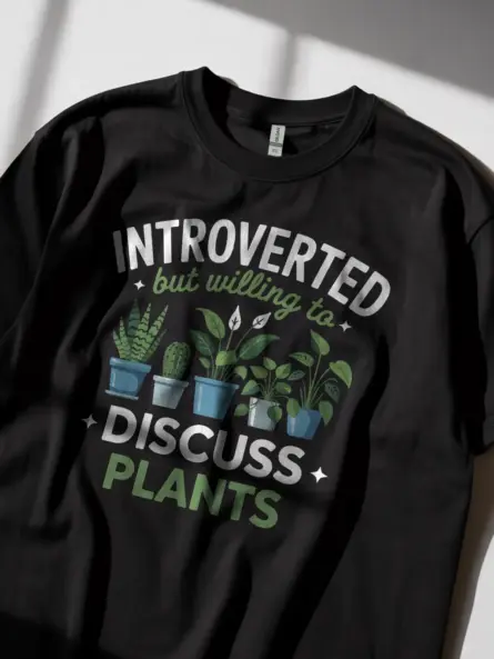 Introverted but Willing to Discuss Plants T-Shirt - Image 2