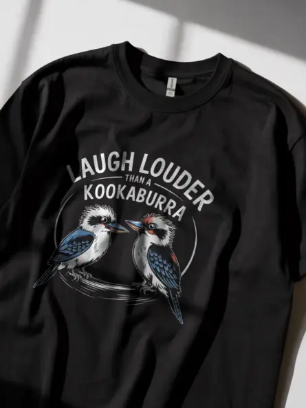 Kookaburra Graphic T-Shirt for Bird Lovers – Laugh Louder Cartoon Wildlife Tee - Image 5