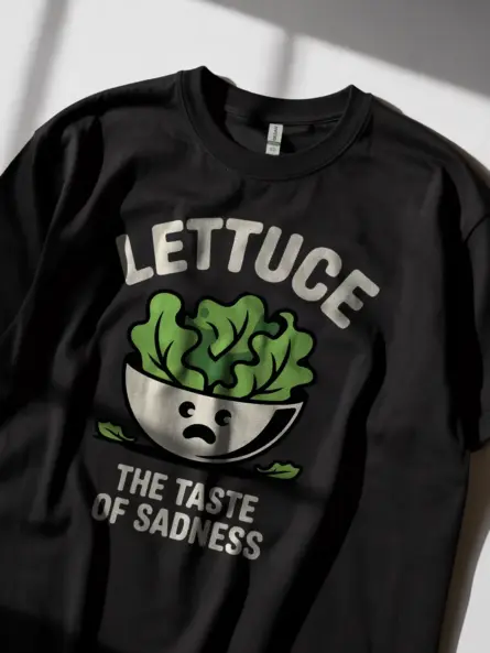 Lettuce the Taste of Sadness T-Shirt – Funny Food Meme Tee - Image 2