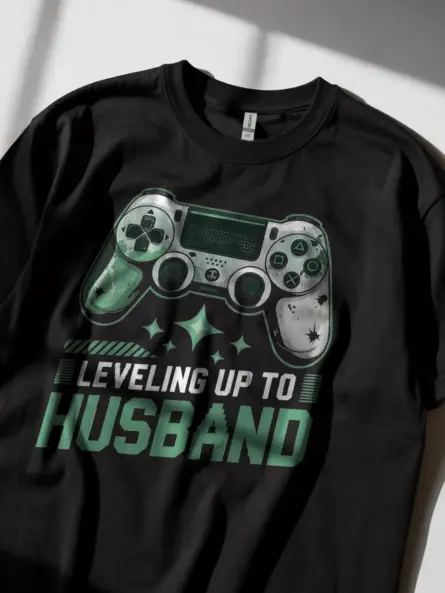 Leveling Up to Husband Gamer T-Shirt - Image 5