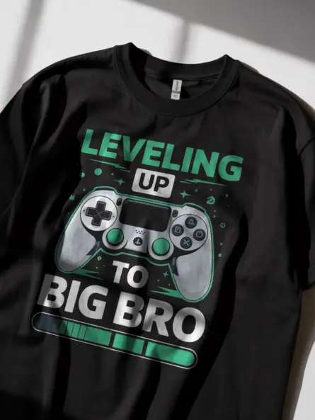 Leveling Up to Big Bro Gamer T-Shirt – Boys Video Game Reveal Tee - Image 5