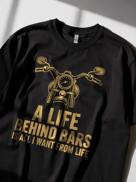 Life Behind Bars T-Shirt – Bold Retro Biker Art Tee - Image 2