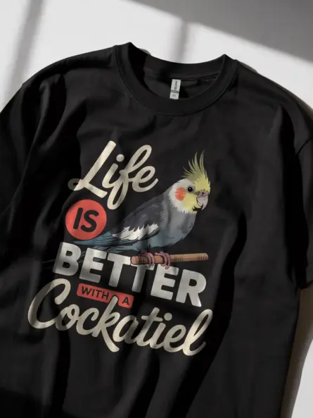 Life Is Better With a Cockatiel T-Shirt – Cute Graphic Tee for Bird Lovers - Image 5