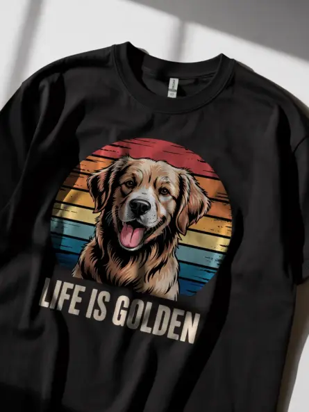 Life Is Golden Shirt – Retro Golden Retriever Tee for Dog Lovers - Image 2