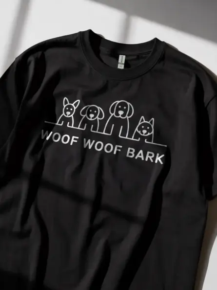 Minimalist Dog T-Shirt – Woof Woof Bark Tee for Pet Lovers - Image 2