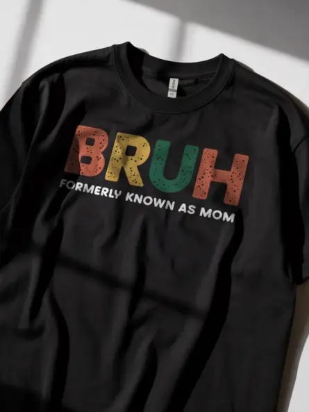 Mom Bruh Shirt – Funny Colorful Motherhood Graphic Tee - Image 2