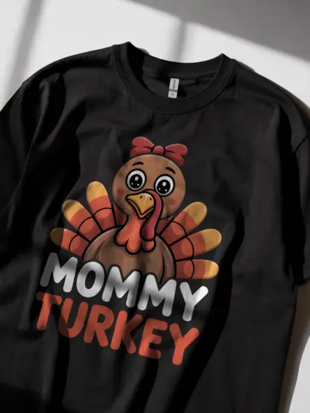 Mommy Turkey Shirt – Cute Thanksgiving Graphic Tee for Moms - Image 2