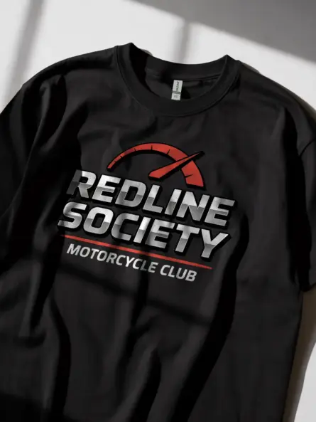 Motorcycle Club T Shirt – Bold Redline Racing Graphic Tee - Image 8