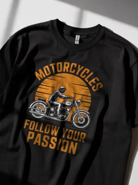 Epic Motorcycle Passion T-Shirt – Vintage Sunset Biker Design - Image 2