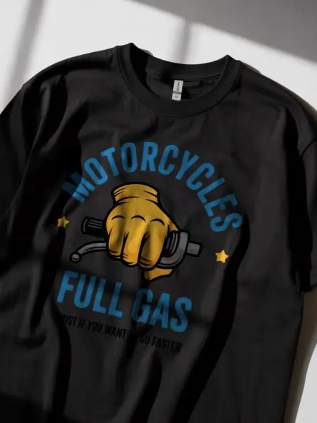 Bold Motorcycle Throttle T-Shirt – Full Gas Retro Rider Style - Image 2