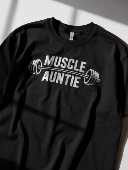 Muscle Auntie T-Shirt for Strong Fitness-Loving Women - Image 2