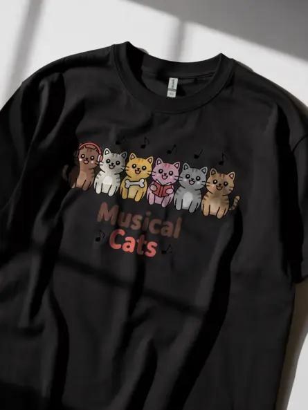 Adorable Musical Cats Music Cat T-Shirt for Pet & Band Lovers - Image 2