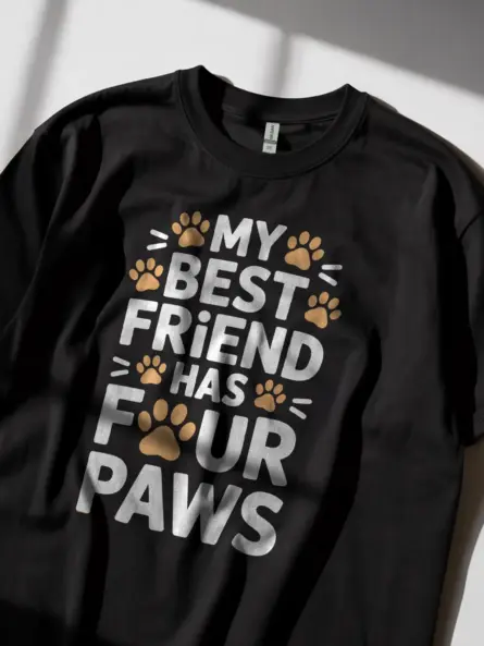 My Best Friend Has Four Paws Shirt – Bold Dog Lover Tee - Image 2