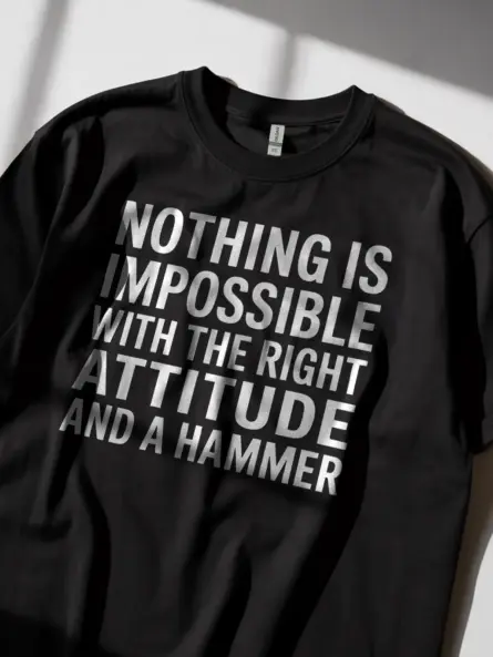 Nothing Is Impossible Hammer T-Shirt – Motivational Gift for Carpenters - Image 2