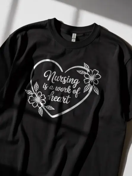 Heartfelt Nursing Is a Work of Heart T-Shirt for Women - Image 2