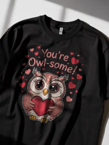 You're Owl-Some – Cute Owl-Some Valentine T-Shirt for Animal Lovers - Image 2