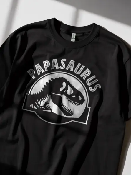 Papasaurus Dinosaur Dad T-Shirt – Funny Prehistoric Gift Tee - Image 2