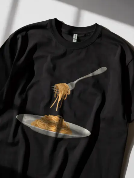 Pasta Lover T-Shirt with Spaghetti Art - Image 8