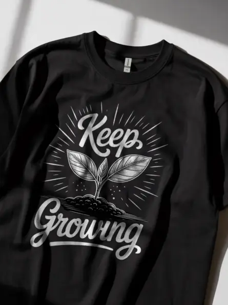 Keep Growing Plant Lover Inspirational T-Shirt - Image 2