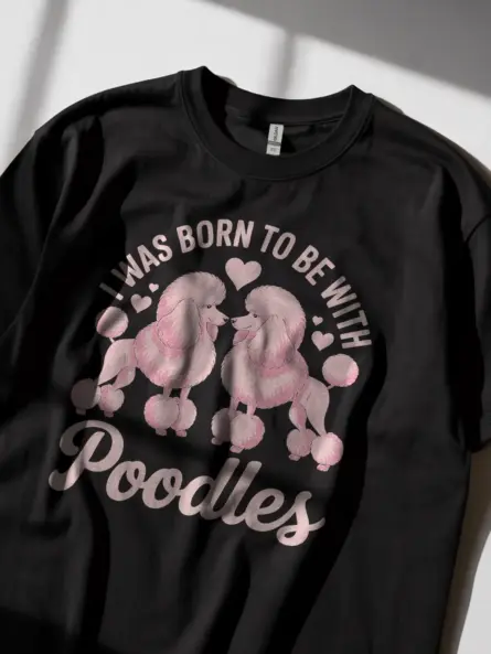 Poodle Lover T-Shirt – Elegant Watercolor Dog Mom Tee Gift - Image 5