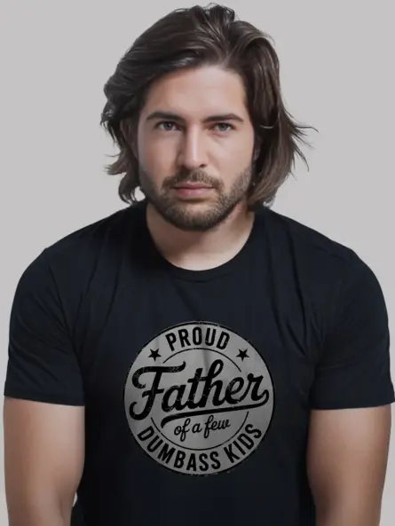 Black Proud Father of Dumbass Kids Shirt – vintage dad tee back