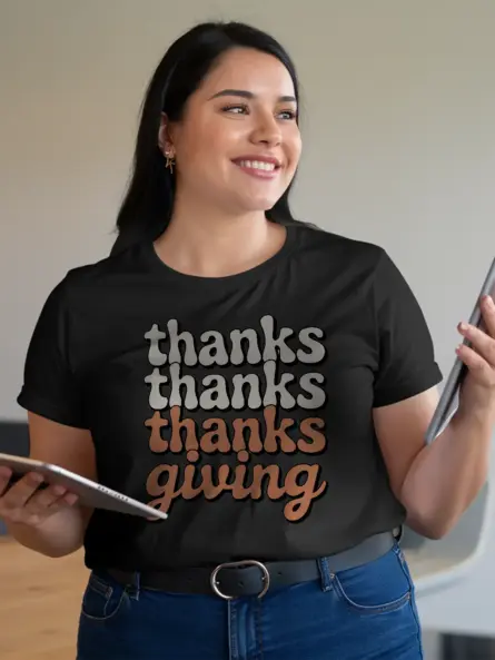 Minimalist Thanksgiving Shirt – Retro Fall Style for Grateful Vibes - Image 3