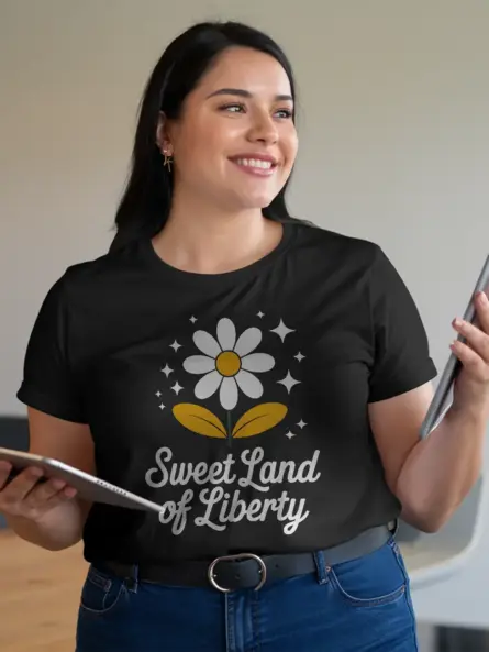 Sweet Land of Liberty T-Shirt with Daisy & Stars - Image 3
