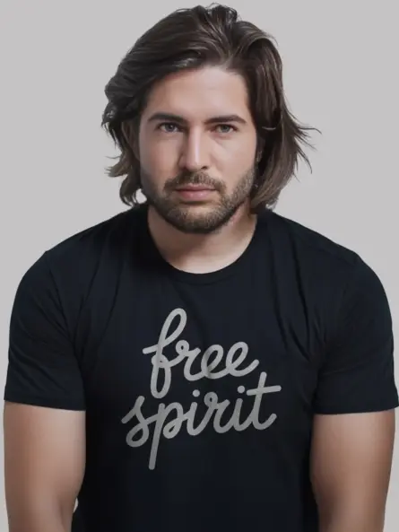 Modern Free Spirit T-Shirt – Minimalist Script Boho Vibes - Image 3
