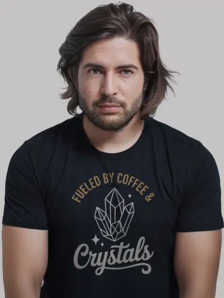 Fueled by Coffee and Crystals Shirt – Bold Spiritual Energy Tee - Image 3