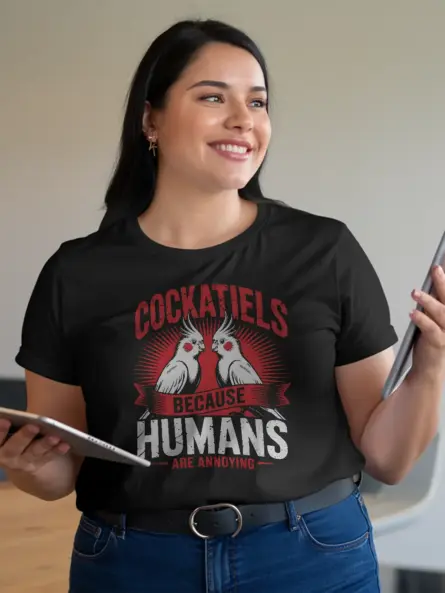 Funny Cockatiel T-Shirt – Sarcastic Bird Tee for Introverts & Parrot Lovers - Image 3