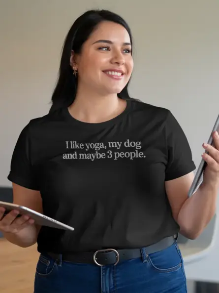 Funny Yoga Dog T-Shirt – Sarcastic Pet Lover Introvert Humor - Image 3