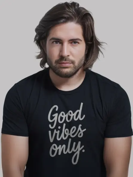 Good Vibes Only T-Shirt – Minimalist Yoga Era Affirmation Tee - Image 3