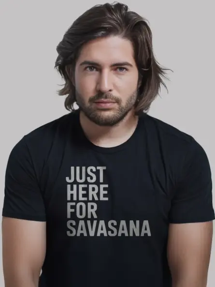 Just Here for Savasana Shirt – Funny Minimalist Yoga Tee for Relaxation - Image 6