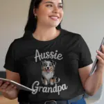 Black Shirt Front – Aussie Grandpa – mini aussie mom shirt
