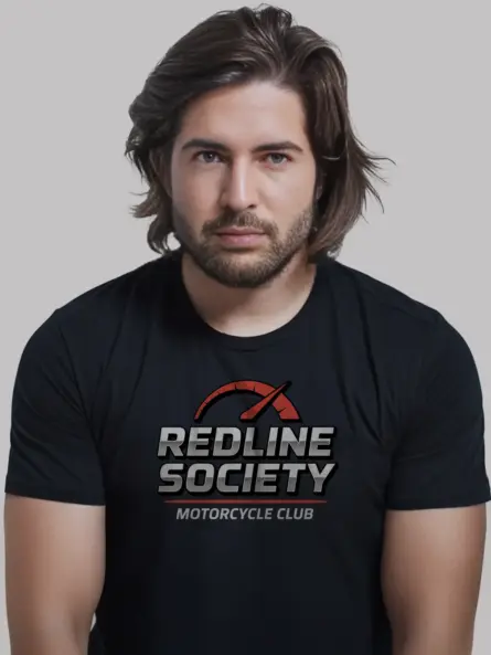 Motorcycle Club T Shirt – Bold Redline Racing Graphic Tee - Image 9
