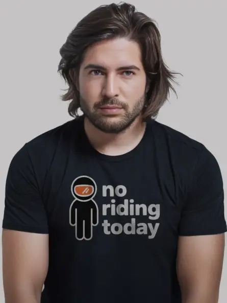 No Riding Today Motorcycle Humor T-Shirt – Minimalist Biker Gift Tee - Image 3