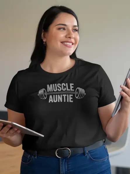 Muscle Auntie T-Shirt for Strong Fitness-Loving Women - Image 3