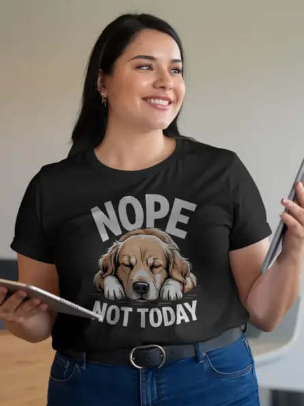 Nope Not Today Dog Shirt – Funny Lazy Golden Retriever Tee - Image 2